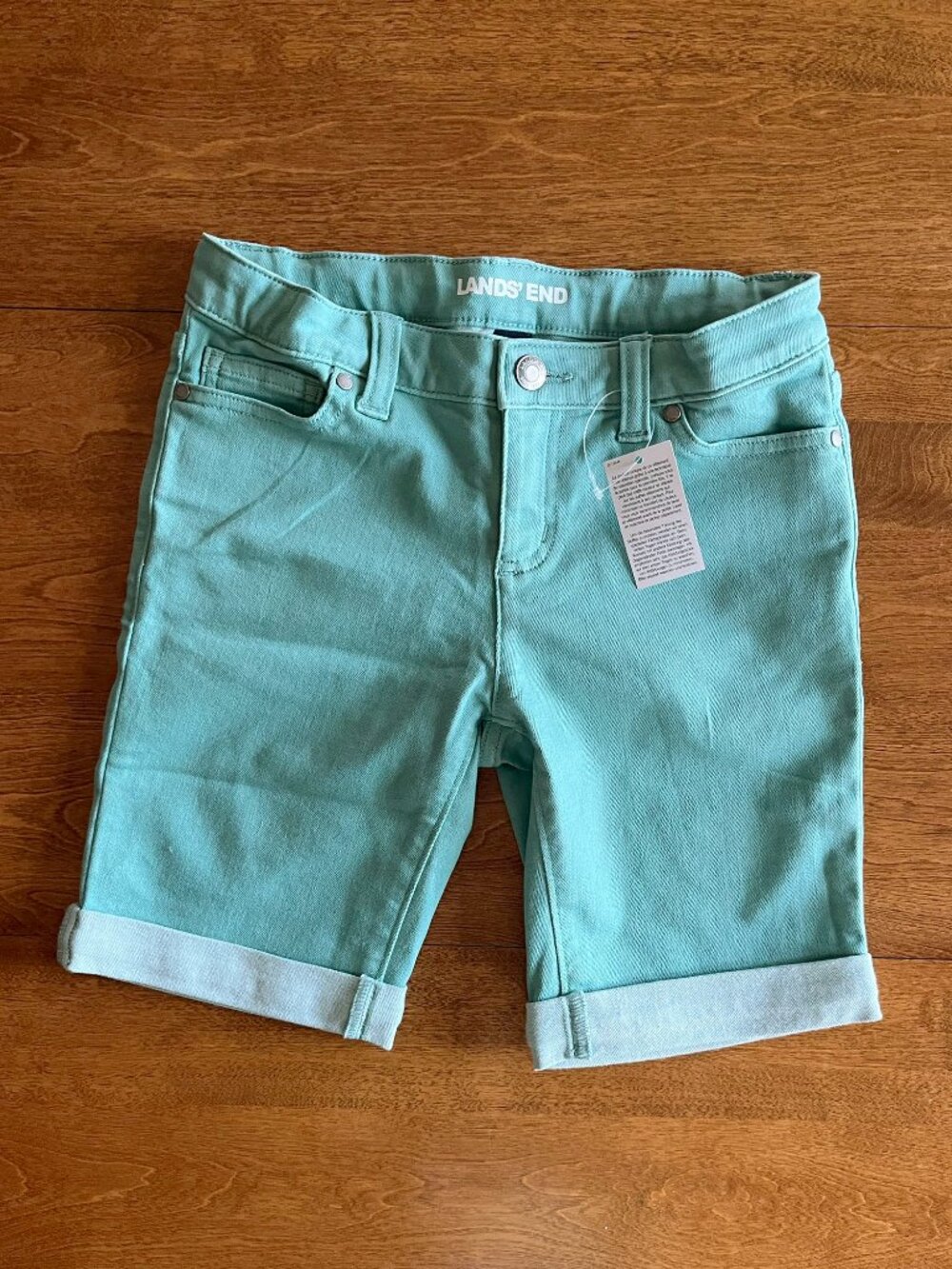 Lands' End seafoam green shorts 7+ NWT